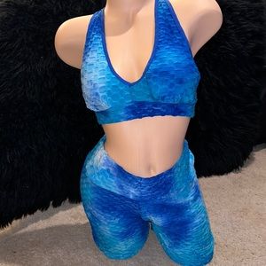 Two piece biker short set. Never worn